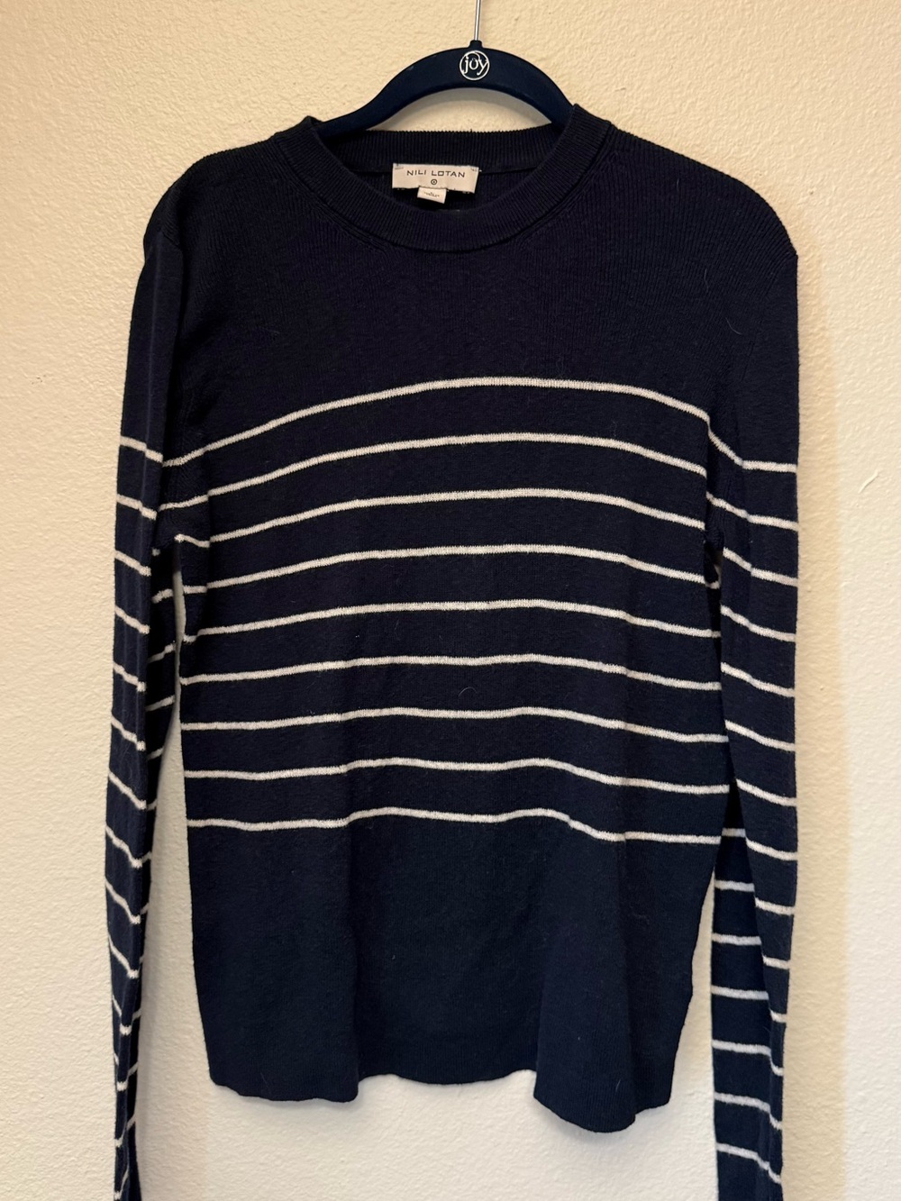 Nili Lotan for Target Navy with White Stripe Crewneck Sweater